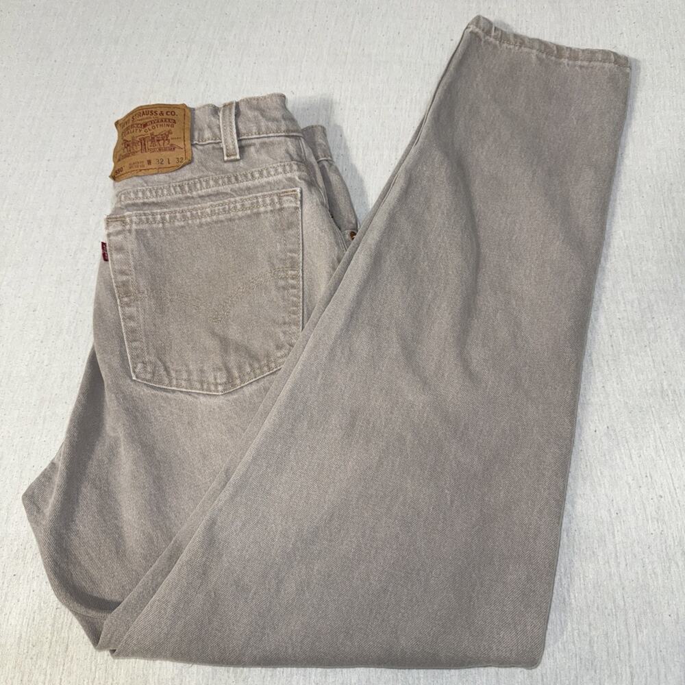 Vintage Levi 550 Relaxed Light Brown Jeans Mens Size 32x30 (fits 29x32) 90s USA